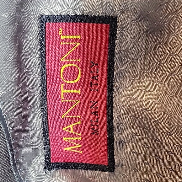 Mantoni Italian Made Taupe 2 Piece Wool Suit Jacket and Pants 46/40/31 - Picture 12 of 13